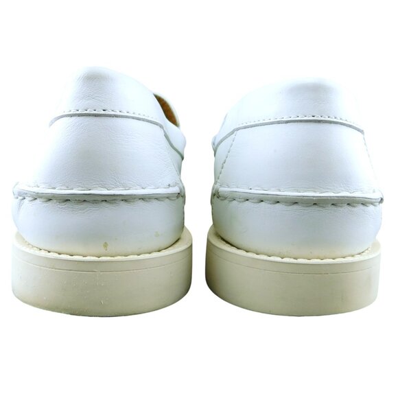 GUCCI GG Logo Monogram White Leather Signature Horse Bit Slip-on Boat Shoes 8 UK - Picture 7 of 11